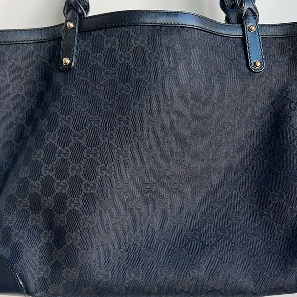 GUCCI Original GG Canvas and Leather Craft Original Tote with POUCH - Picture 15 of 16